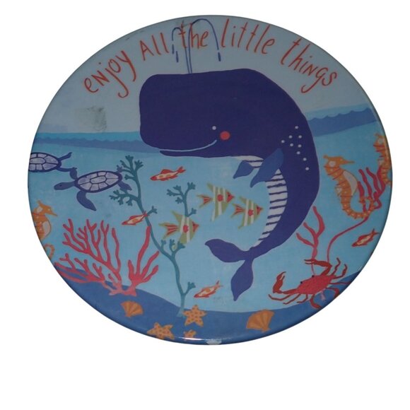 Patina Vie Kids Melamine Plates Whale‎ Ocean Sea life Enjoy the Little Things - Picture 3 of 5